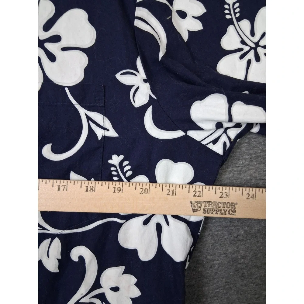 RJC Mens Shirt Large Blue Floral Tropical Hawaiian USA Made‎ VTG Resort